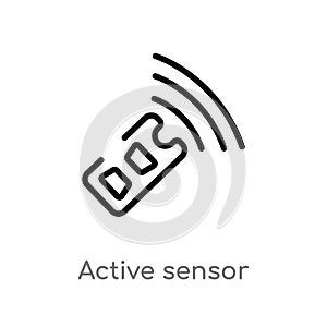 outline active sensor vector icon. isolated black simple line element illustration from general-1 concept. editable vector stroke photo