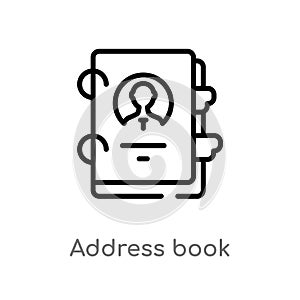 outline address book vector icon. isolated black simple line element illustration from business concept. editable vector stroke