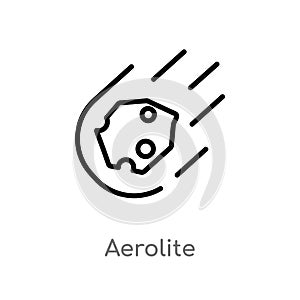 outline aerolite vector icon. isolated black simple line element illustration from astronomy concept. editable vector stroke