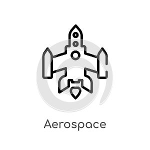 outline aerospace vector icon. isolated black simple line element illustration from astronomy concept. editable vector stroke