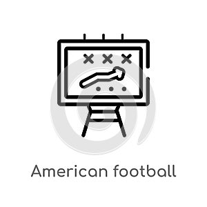 outline american football strategy vector icon. isolated black simple line element illustration from american football concept.