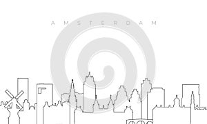 Outline Amsterdam skyline.