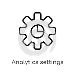 outline analytics settings vector icon. isolated black simple line element illustration from user interface concept. editable