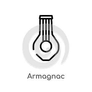 outline armagnac vector icon. isolated black simple line element illustration from drinks concept. editable vector stroke armagnac