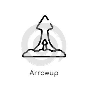 outline arrowup vector icon. isolated black simple line element illustration from other concept. editable vector stroke arrowup photo