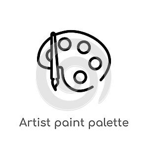 outline artist paint palette vector icon. isolated black simple line element illustration from user interface concept. editable