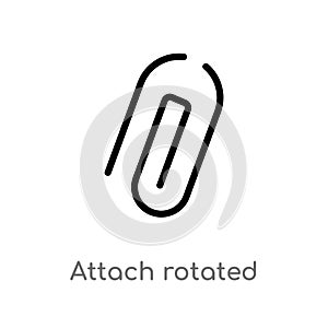outline attach rotated vector icon. isolated black simple line element illustration from ultimate glyphicons concept. editable