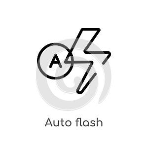 outline auto flash vector icon. isolated black simple line element illustration from electronic stuff fill concept. editable