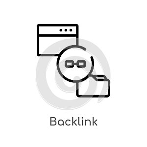 outline backlink vector icon. isolated black simple line element illustration from networking concept. editable vector stroke