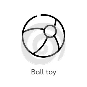 outline ball toy vector icon. isolated black simple line element illustration from toys concept. editable vector stroke ball toy