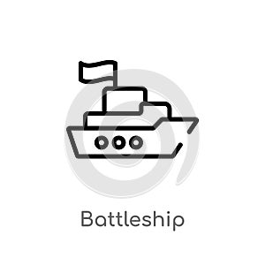outline battleship vector icon.