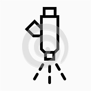 Outline beautiful automobile fuel injector vector icon