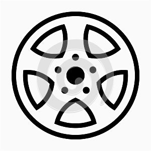 Outline beautiful automobile wheel cap vector icon