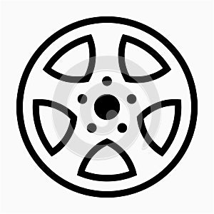 Outline beautiful automobile wheel cap vector icon photo