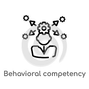 outline behavioral competency vector icon. isolated black simple line element illustration from human resources concept. editable