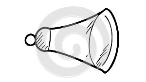 Outline Bell Icon, Minimalist Notification Symbol, vector design Generative AI