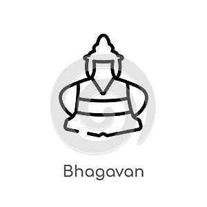 outline bhagavan vector icon. isolated black simple line element illustration from india concept. editable vector stroke bhagavan photo