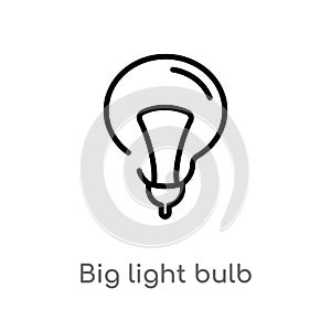 outline big light bulb vector icon. isolated black simple line element illustration from technology concept. editable vector
