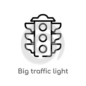 outline big traffic light vector icon. isolated black simple line element illustration from ultimate glyphicons concept. editable