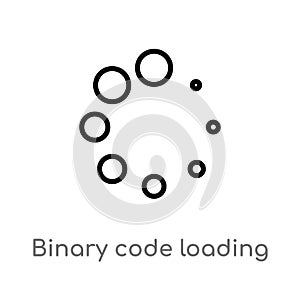 outline binary code loading vector icon. isolated black simple line element illustration from user interface concept. editable