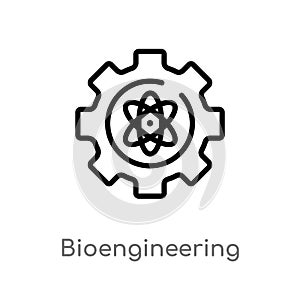 outline bioengineering vector icon. isolated black simple line element illustration from general-1 concept. editable vector stroke