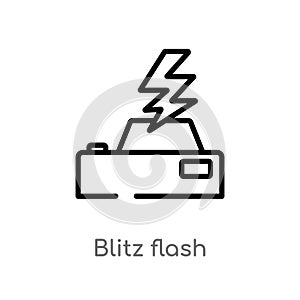 outline blitz flash vector icon. isolated black simple line element illustration from electronic stuff fill concept. editable