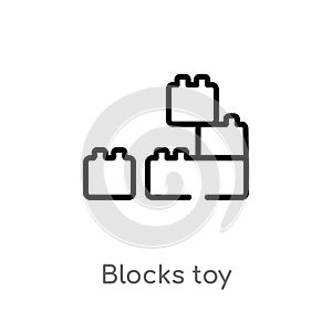 outline blocks toy vector icon. isolated black simple line element illustration from toys concept. editable vector stroke blocks