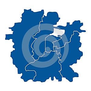 Outline blue map of Ahmedabad