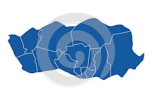 Outline blue map of Porto