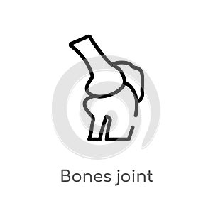 outline bones joint vector icon. isolated black simple line element illustration from human body parts concept. editable vector