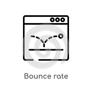 outline bounce rate vector icon. isolated black simple line element illustration from technology concept. editable vector stroke photo