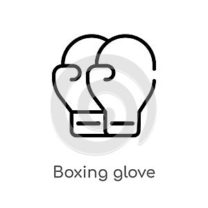 outline boxing glove vector icon. isolated black simple line element illustration from sports concept. editable vector stroke