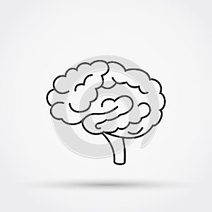 Outline brain vector icon.