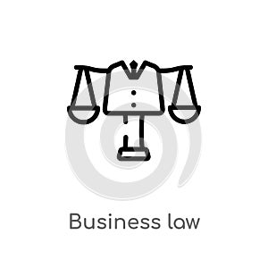 outline business law vector icon. isolated black simple line element illustration from law and justice concept. editable vector