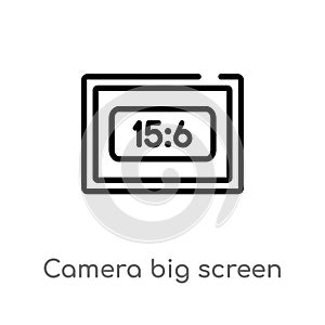 outline camera big screen size vector icon. isolated black simple line element illustration from electronic stuff fill concept.