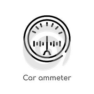 outline car ammeter vector icon. isolated black simple line element illustration from car parts concept. editable vector stroke