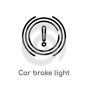 outline car brake light vector icon. isolated black simple line element illustration from car parts concept. editable vector