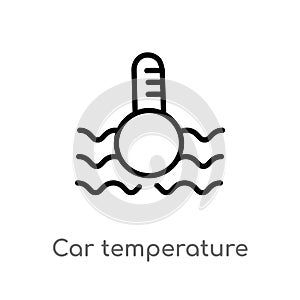 outline car temperature vector icon. isolated black simple line element illustration from mechanicons concept. editable vector photo