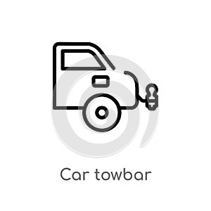 outline car towbar vector icon. isolated black simple line element illustration from car parts concept. editable vector stroke car