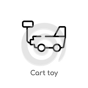 outline cart toy vector icon. isolated black simple line element illustration from toys concept. editable vector stroke cart toy