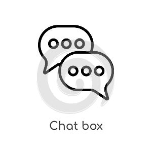 outline chat box vector icon. isolated black simple line element illustration from social concept. editable vector stroke chat box