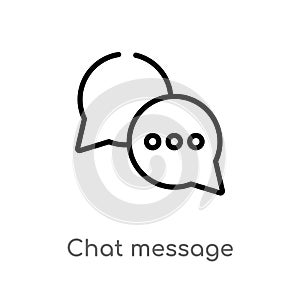 outline chat message vector icon. isolated black simple line element illustration from communications concept. editable vector