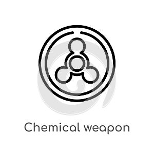 outline chemical weapon vector icon. isolated black simple line element illustration from industry concept. editable vector stroke