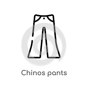 outline chinos pants vector icon. isolated black simple line element illustration from clothes concept. editable vector stroke