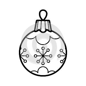 Outline Christmas tree ball for kids coloring page
