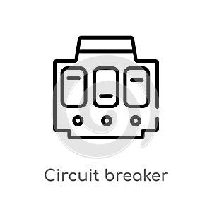 outline circuit breaker vector icon. isolated black simple line element illustration from construction concept. editable vector