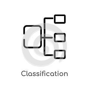 outline classification vector icon. isolated black simple line element illustration from general-1 concept. editable vector stroke photo
