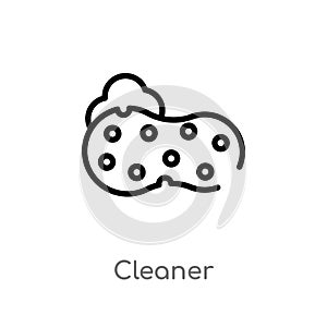 outline cleaner vector icon. isolated black simple line element illustration from cleaning concept. editable vector stroke cleaner