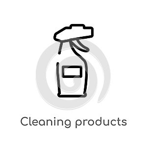 outline cleaning products vector icon. isolated black simple line element illustration from cleaning concept. editable vector