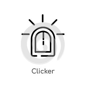 outline clicker vector icon. isolated black simple line element illustration from cursor concept. editable vector stroke clicker